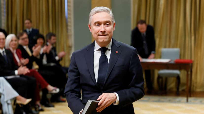 Canadian Finance Minister Francois-Philippe Champagne is sworn-in at Rideau Hall in Ottawa