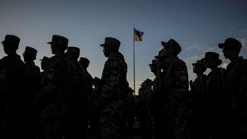 FILE PHOTO: Cadets of Military Institute of Taras Shevchenko National University take part in a swearing-in ceremony in Kyiv