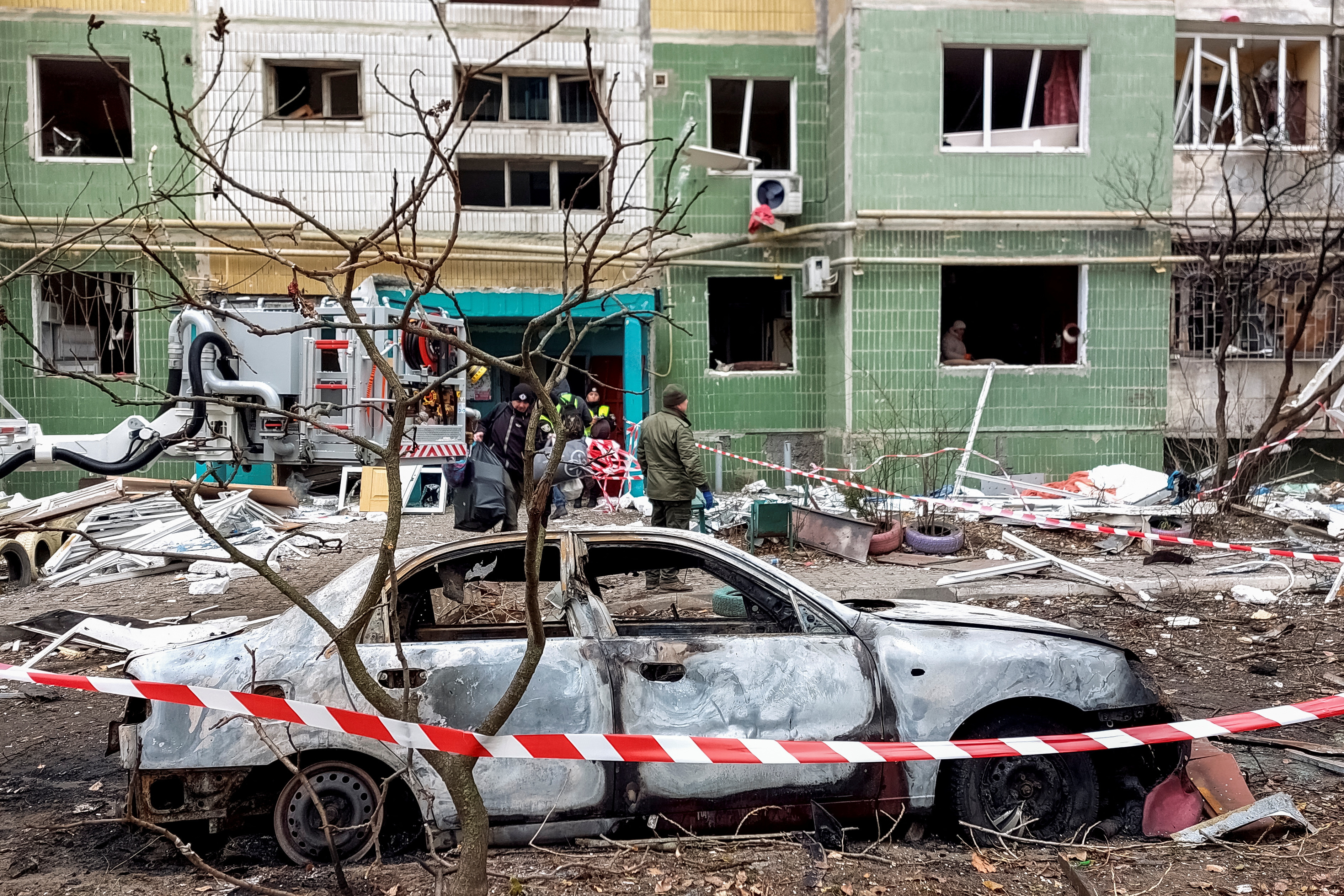 Aftermath of a Russian missile attack in Sumy