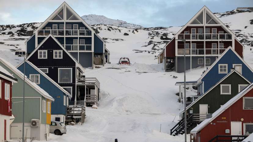 FILE PHOTO: A man stands on a street on the day of the meeting between top U.S. officials and the foreign ministers of Denmark and Greenland, in Nuuk