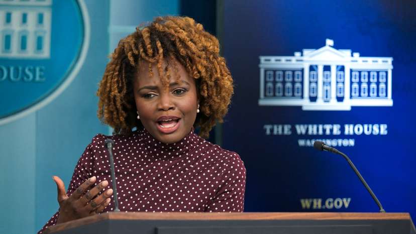 White House Press Secretary Karine Jean-Pierre holds a press briefing at the White House in Washington