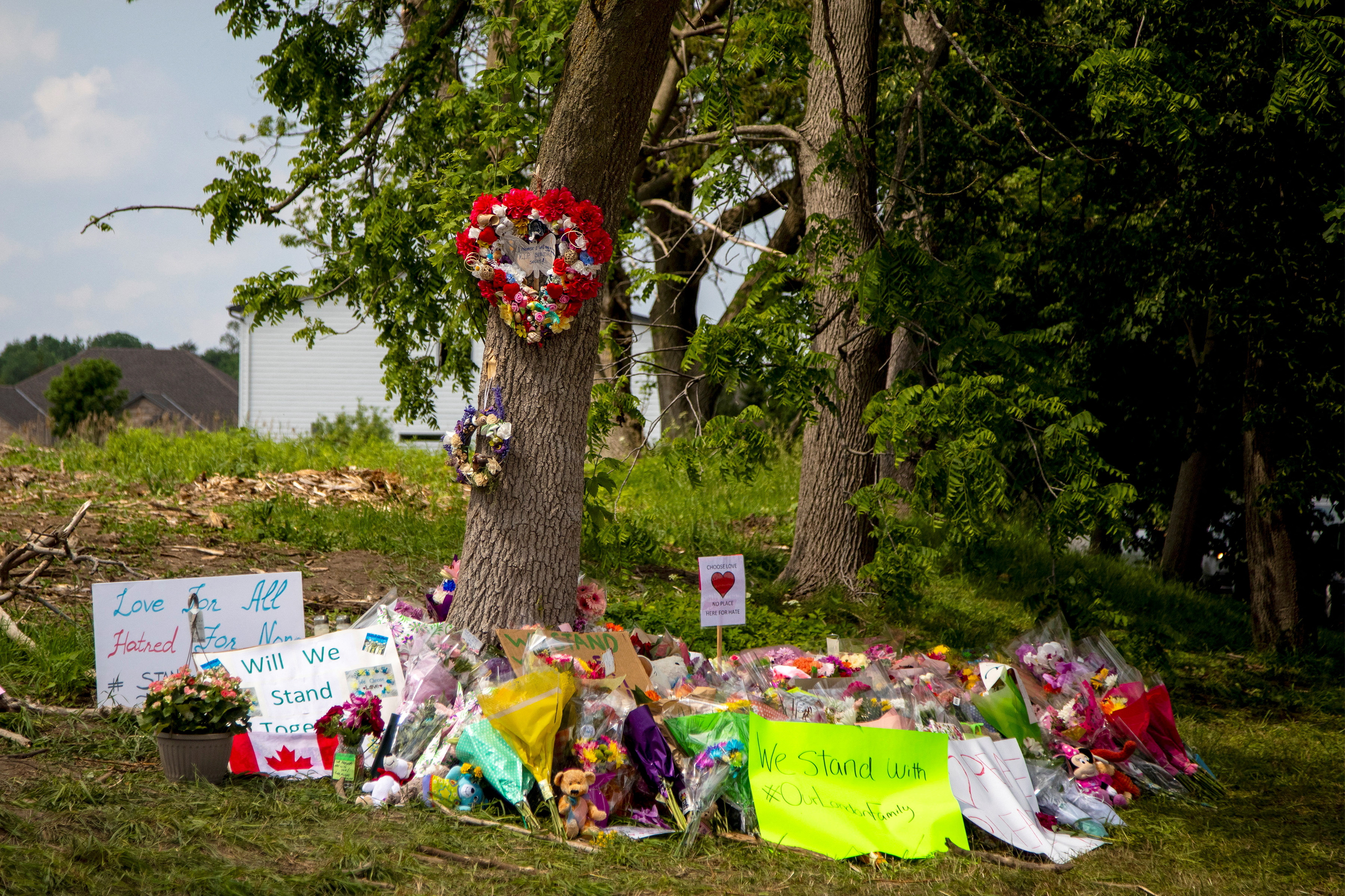 FILE PHOTO: A makeshift memorial of hate-motivated attack that killed four members of a Muslim family in London, Ontario