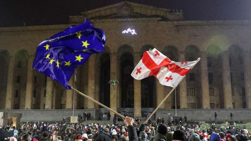 FILE PHOTO: Georgian opposition holds pro-EU rally in Tbilisi