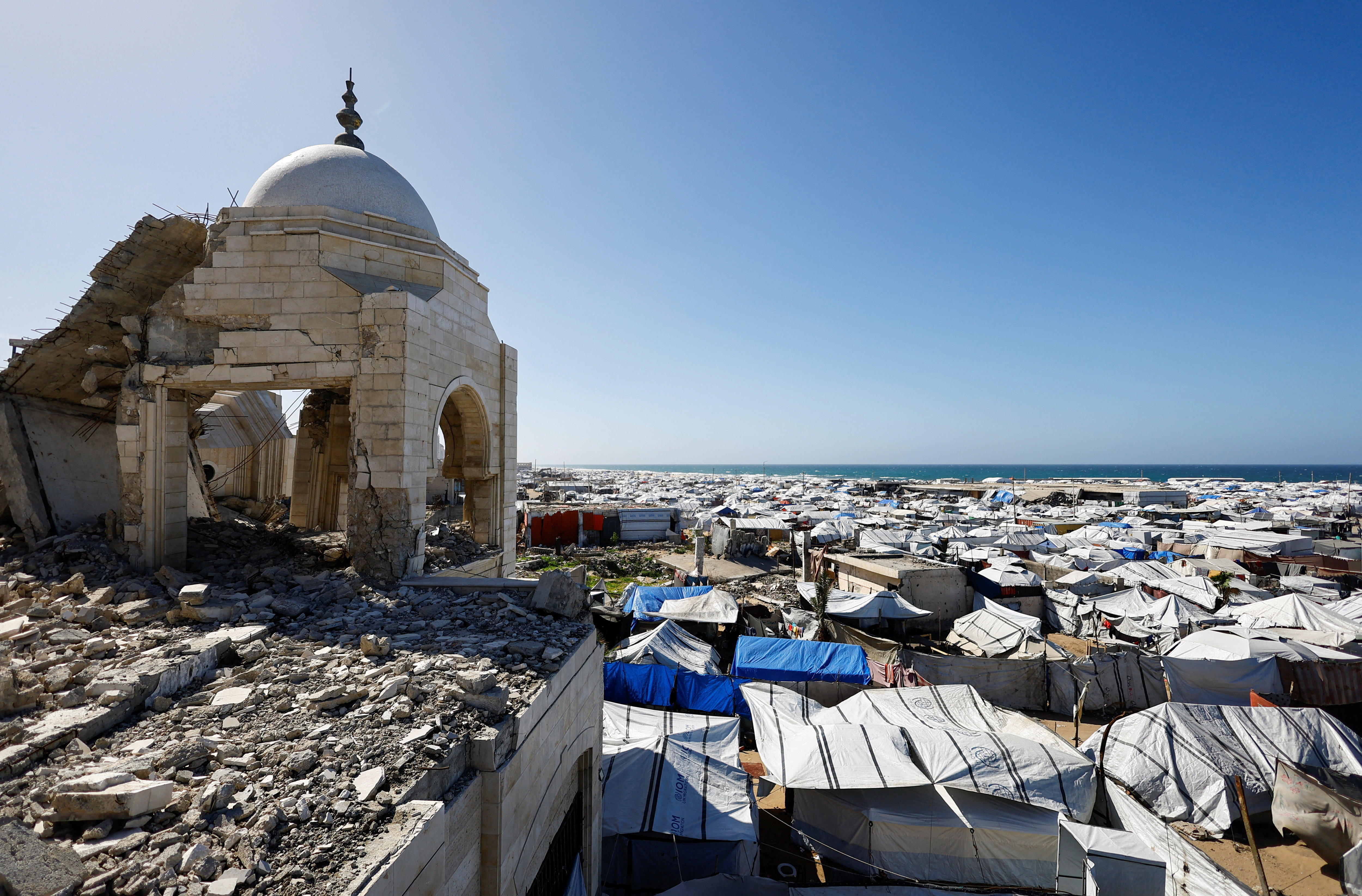 Mosque destroyed during the two-year Israeli offensives in Gaza