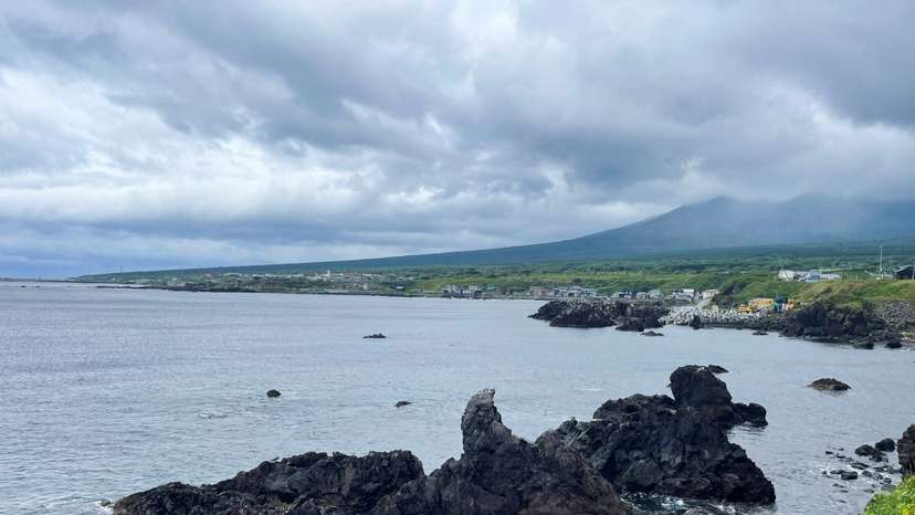 General view shows the coast side of Rishiri Island at Japan’s northernmost prefecture Hokkaido