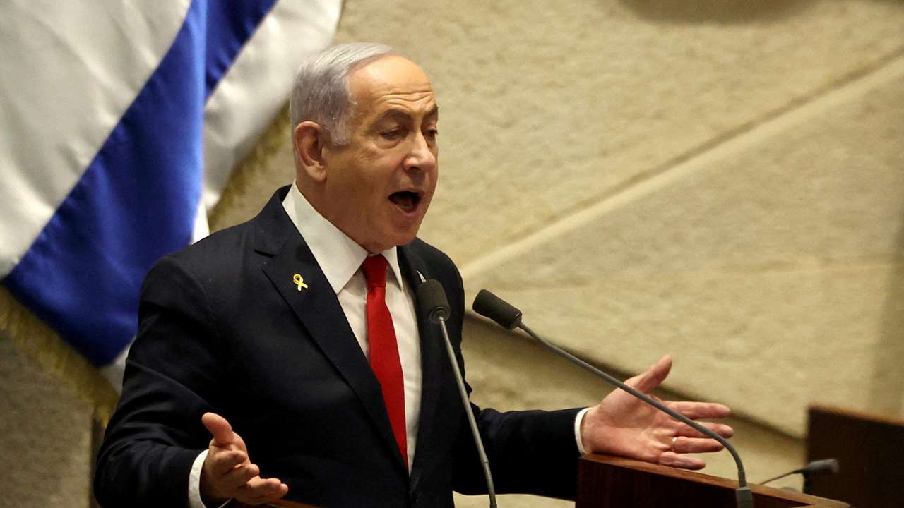 FILE PHOTO: Israeli PM Netanyahu speaks at Knesset in Jerusalem