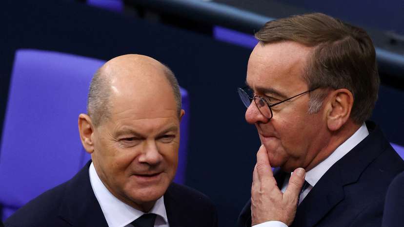 FILE PHOTO: German Chancellor Scholz addresses parliament in Berlin