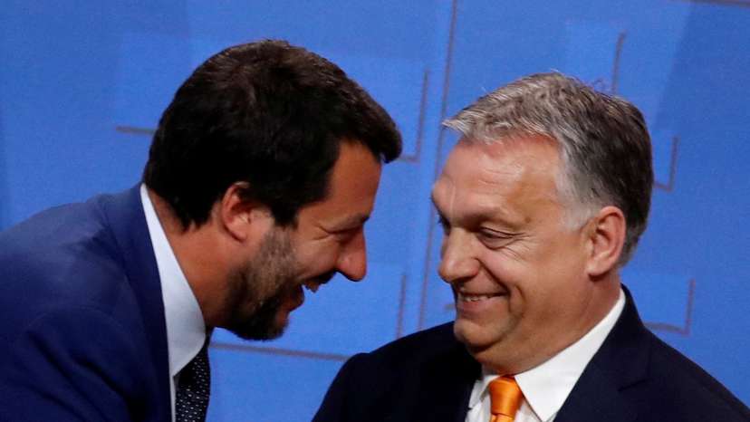 FILE PHOTO: Italian Deputy PM Salvini and Hungarian PM Orban hold a joint news conference in Budapest