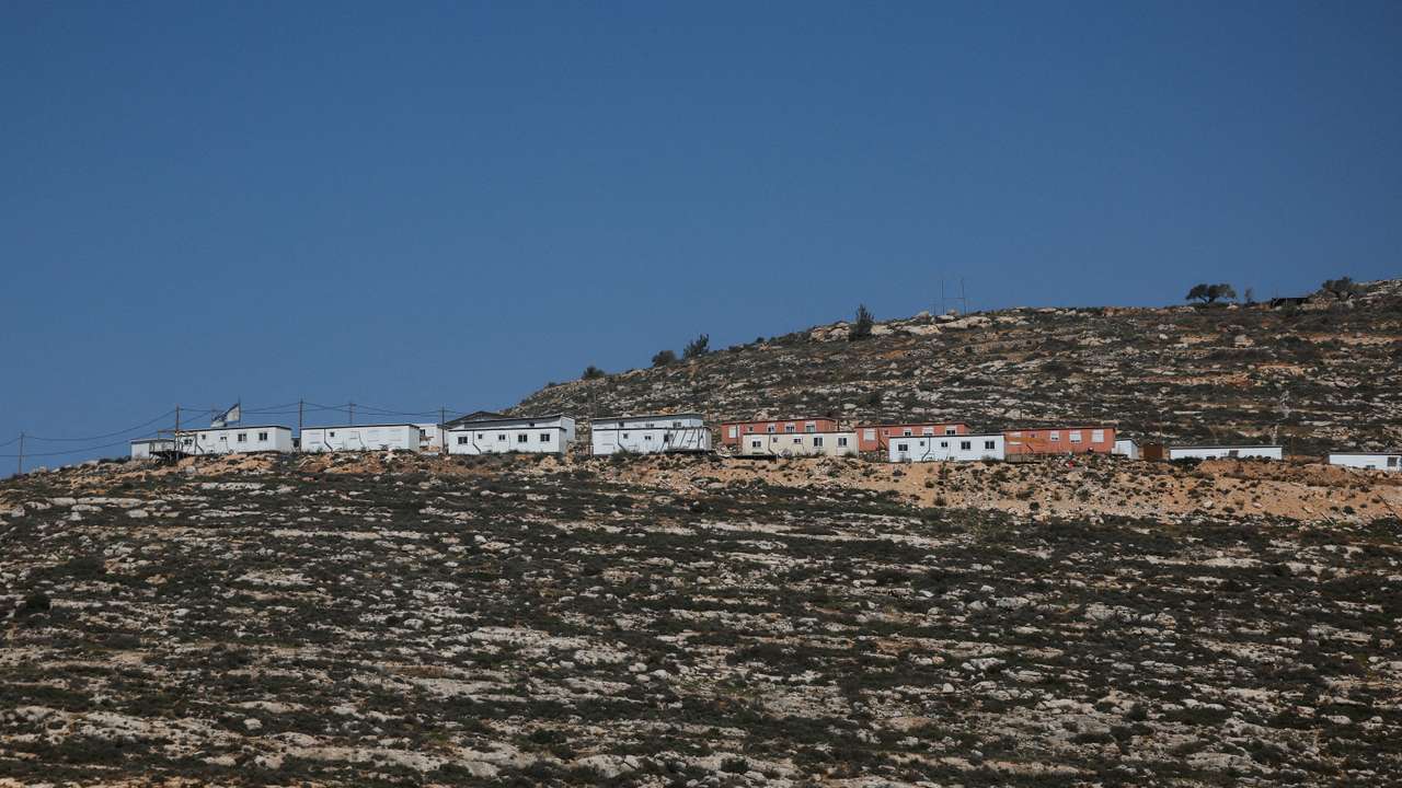 FILE PHOTO: A new Israeli settlement near the town of Turmus Aya, in the Israeli occupied West Bank