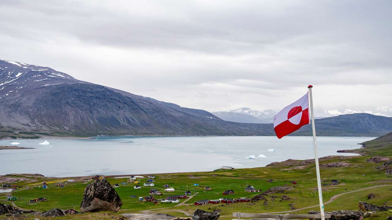 FILE PHOTO: Greenland's flag flies in Igaliku