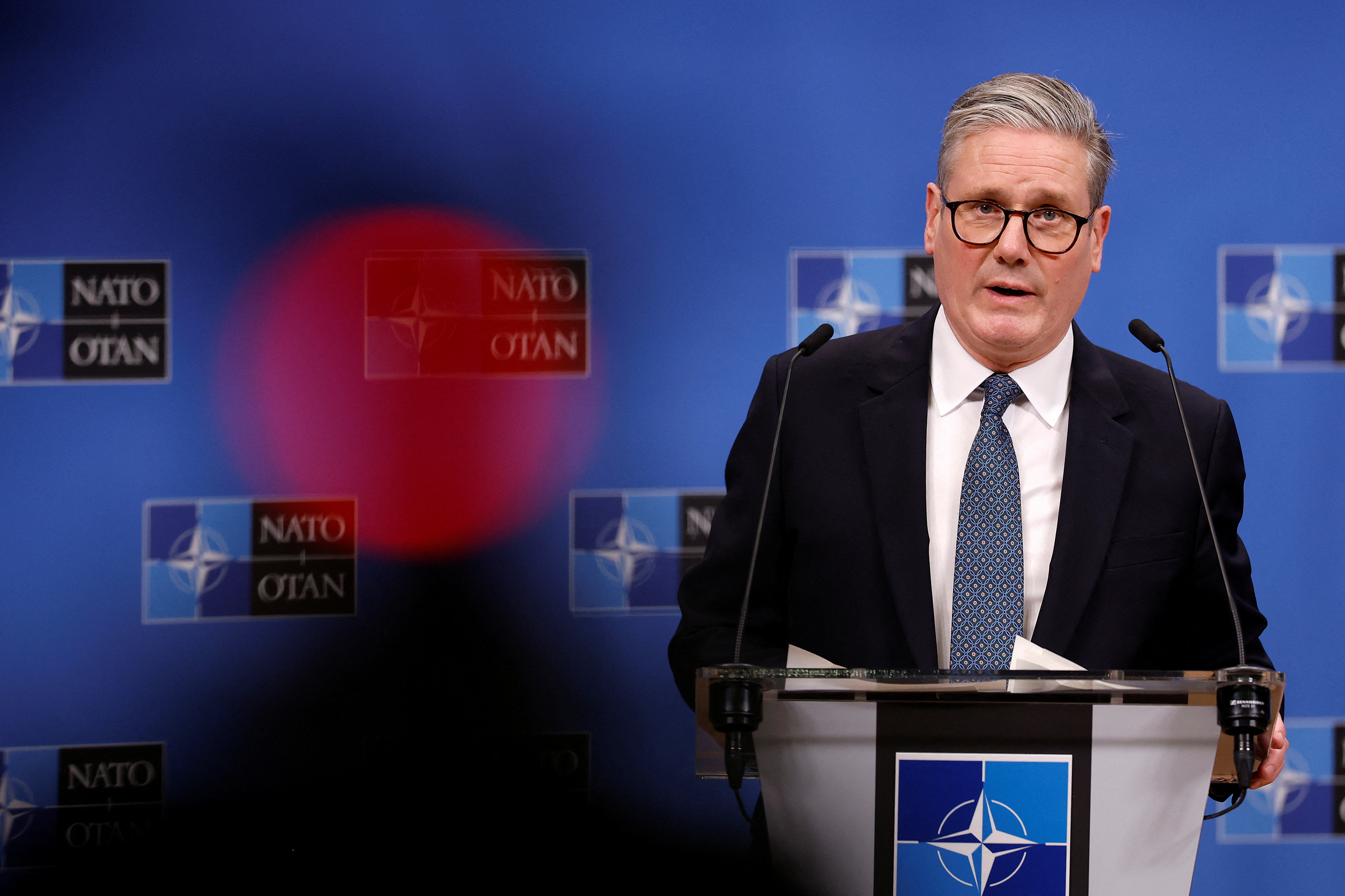 Britain's Prime Minister Keir Starmer meets NATO Secretary General Mark Rutte