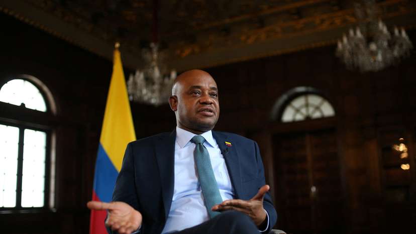 Colombian Minister of Foreign Affairs Luis Gilberto Murillo speaks during an interview with Reuters in Bogota