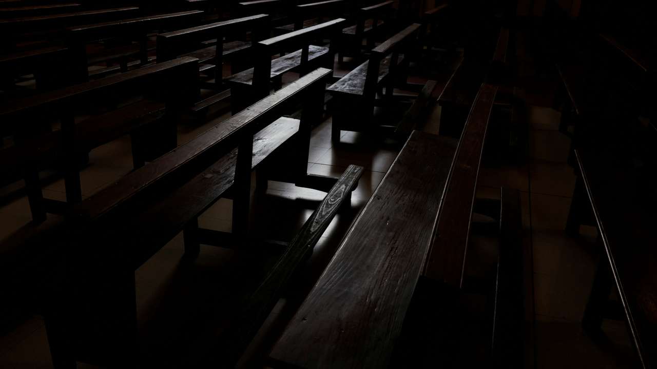 Empty pews are seen inside Catholic church in Madrid