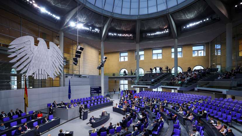 A general view of the debate about possible snap polls in Germany, at the German lower house of parliament Bundestag, in Berlin