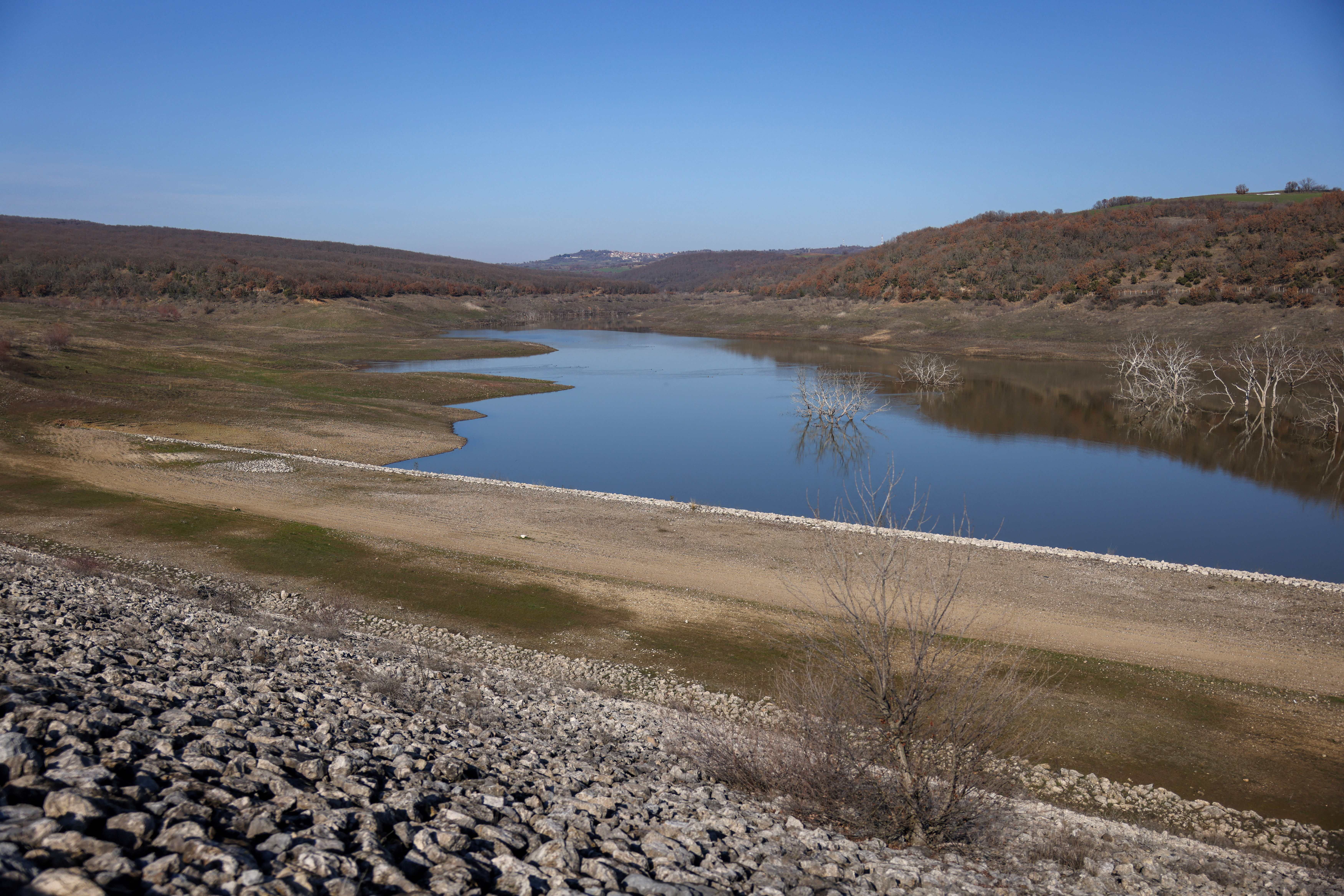 A view shows the Kamares dam, in Greece