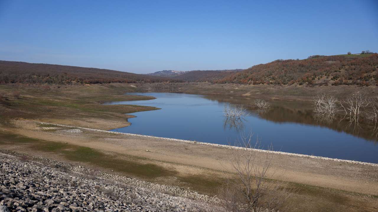 A view shows the Kamares dam, in Greece