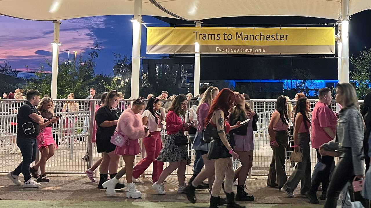 Fans leave the Manchester Co-op Live venue after the Nicki Minaj show was cancelled in Manchester