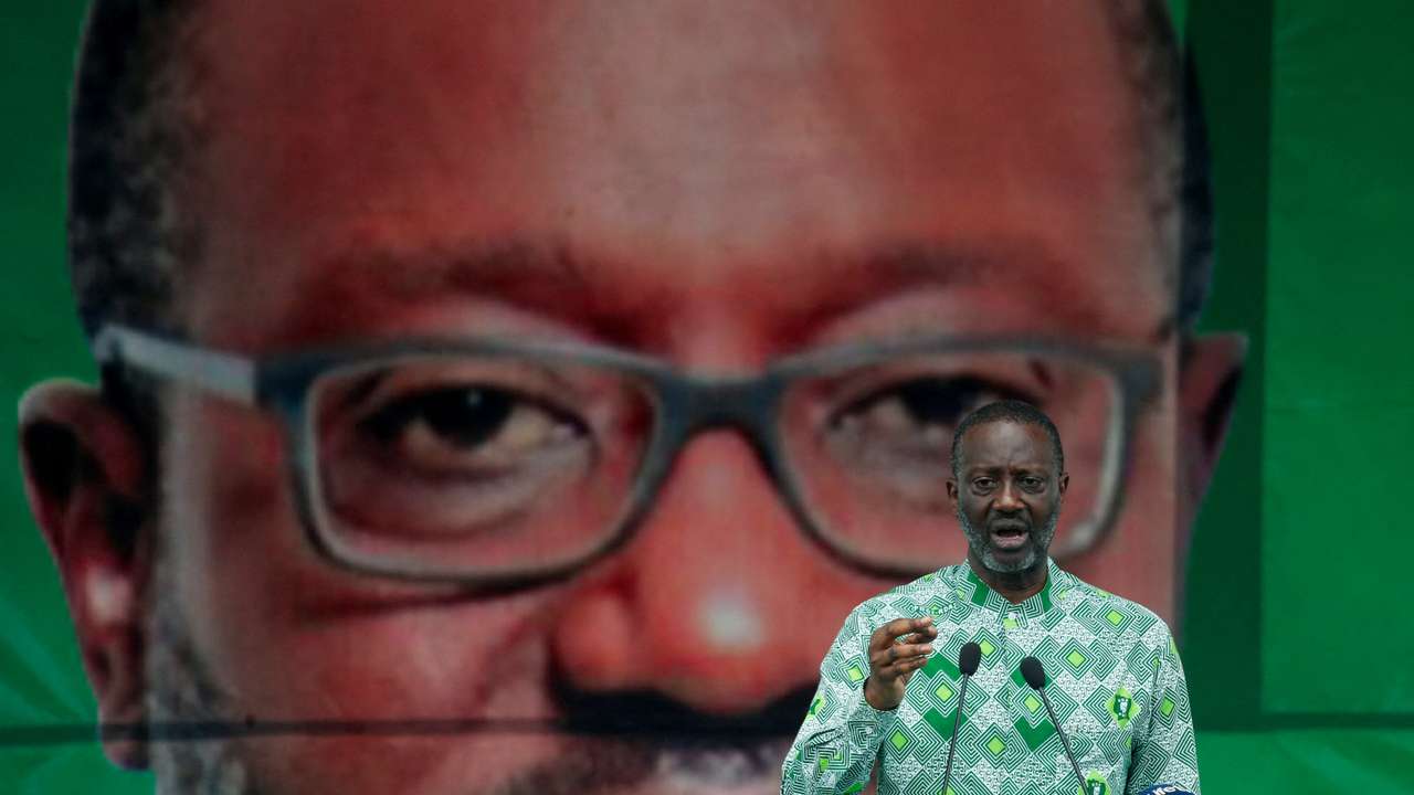FILE PHOTO: Tidjane Thiam, president of the PDCI, holds his first official meeting in Soubre