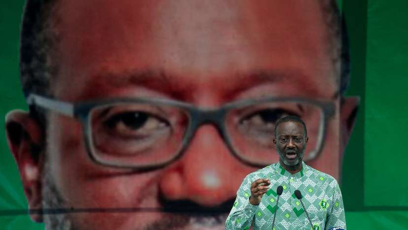 FILE PHOTO: Tidjane Thiam, president of the PDCI, holds his first official meeting in Soubre