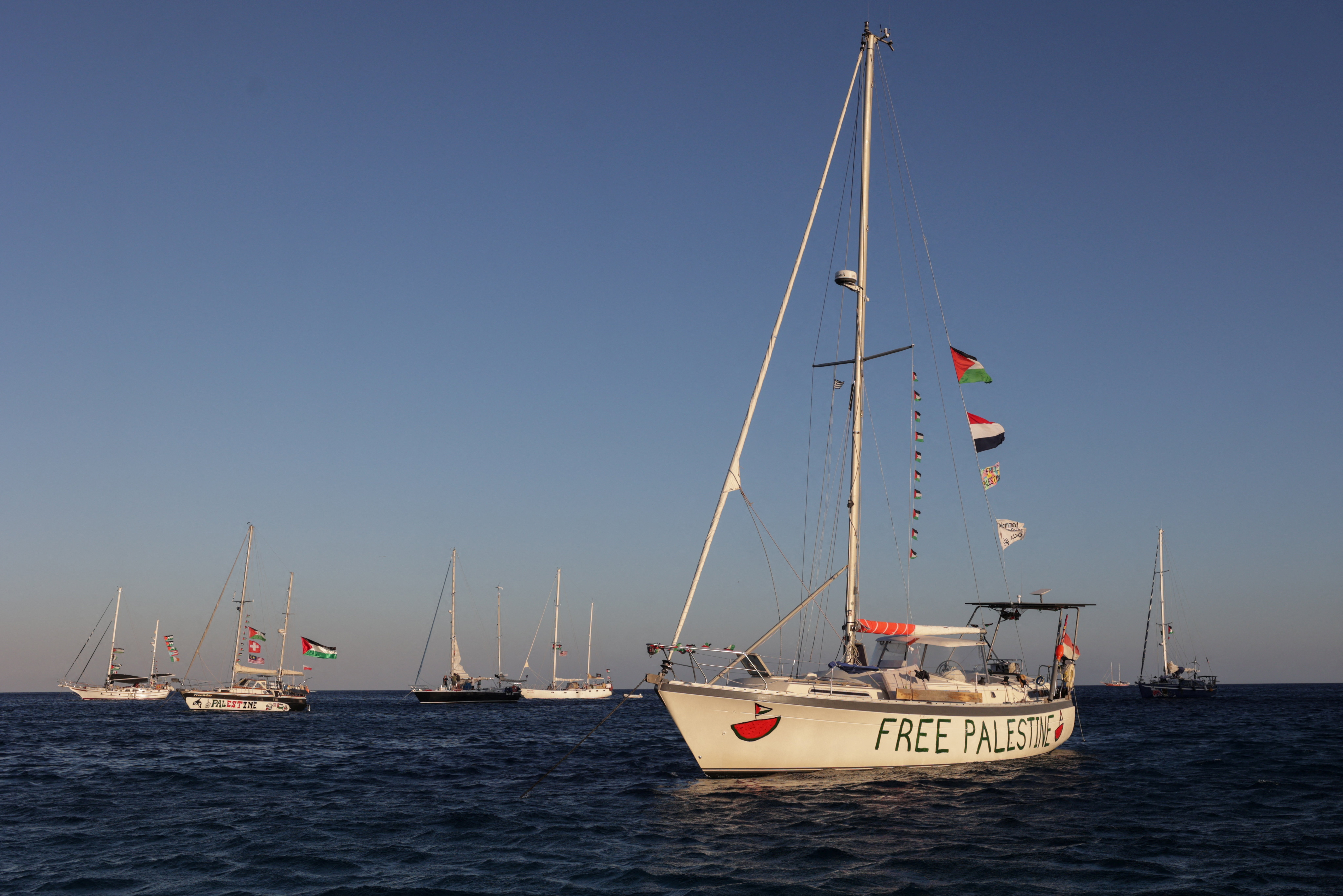 Gaza aid flotilla set to head east from Greece despite Israeli warnings