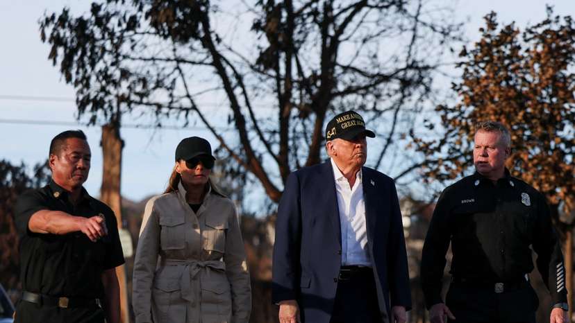 U.S. President Trump visits Pacific Palisades