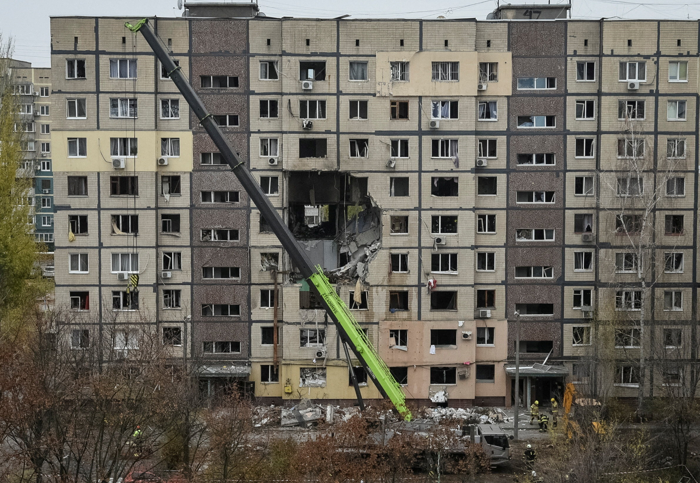 Aftermath of a Russian drone and missile attack in Dnipro
