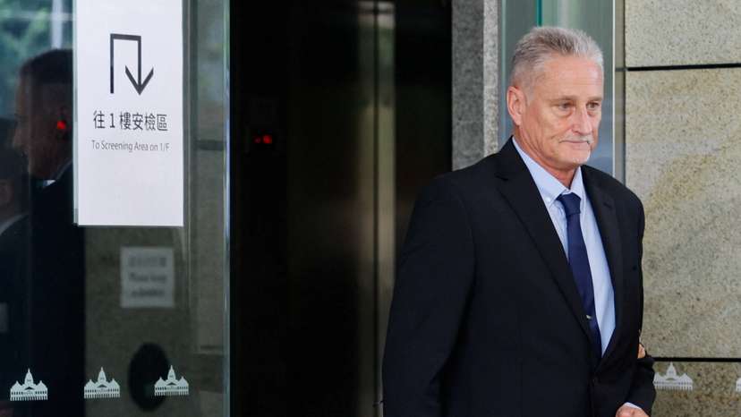 U.S. Washington state senator Jeff Wilson leaves the West Kowloon Magistrates' Courts, in Hong Kong