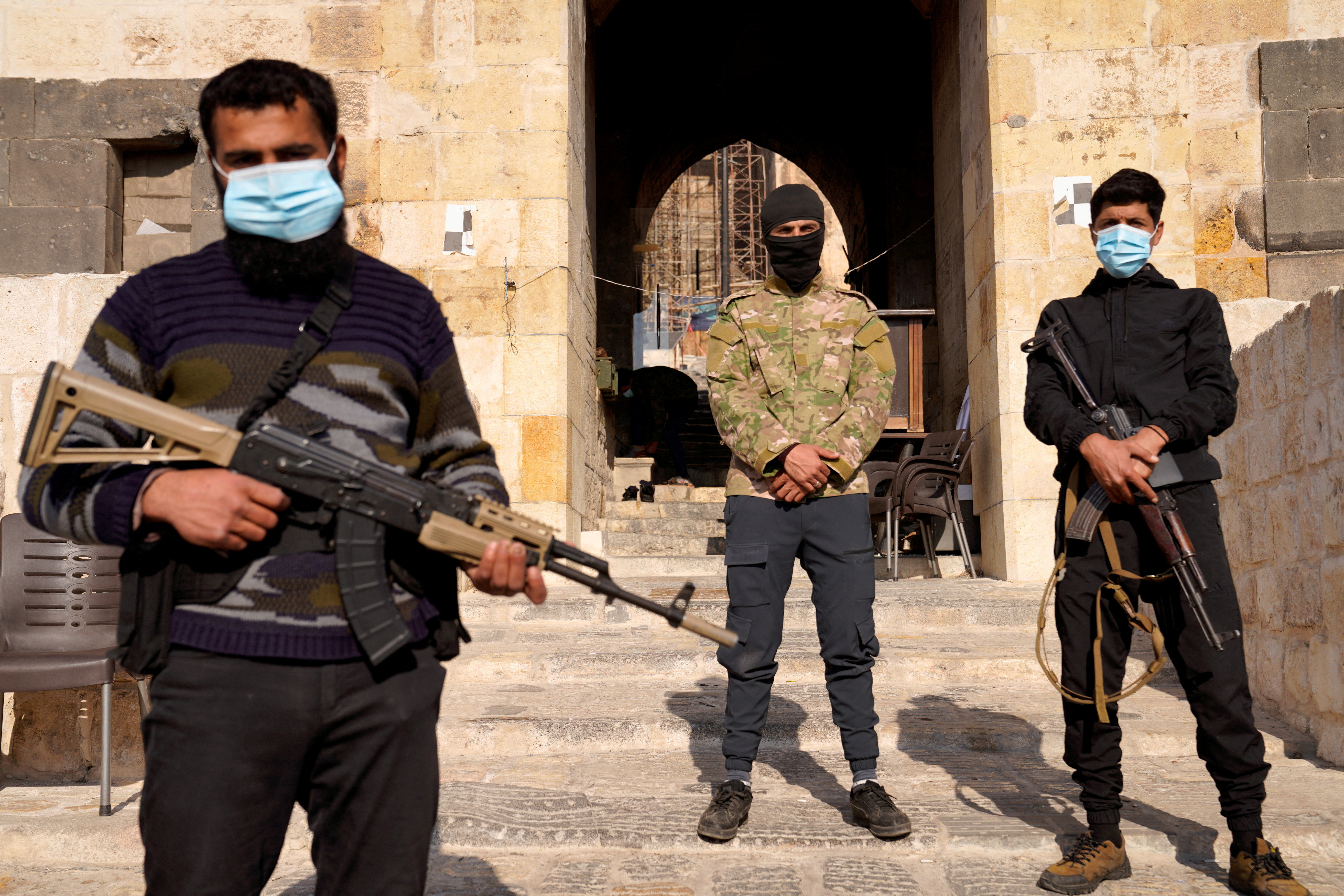 Rebel fighters in Aleppo