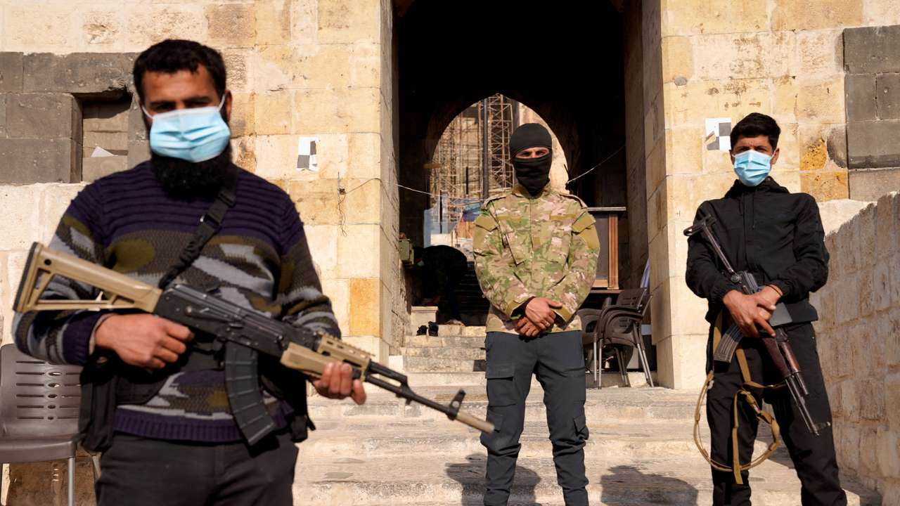 Rebel fighters in Aleppo