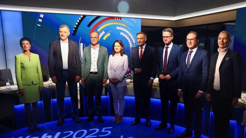 Germany's top candidates attend TV duel before general election