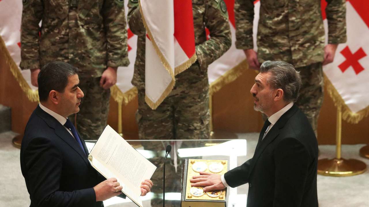 Swearing-in ceremony of Georgia's new president Mikheil Kavelashvili, in Tbilisi
