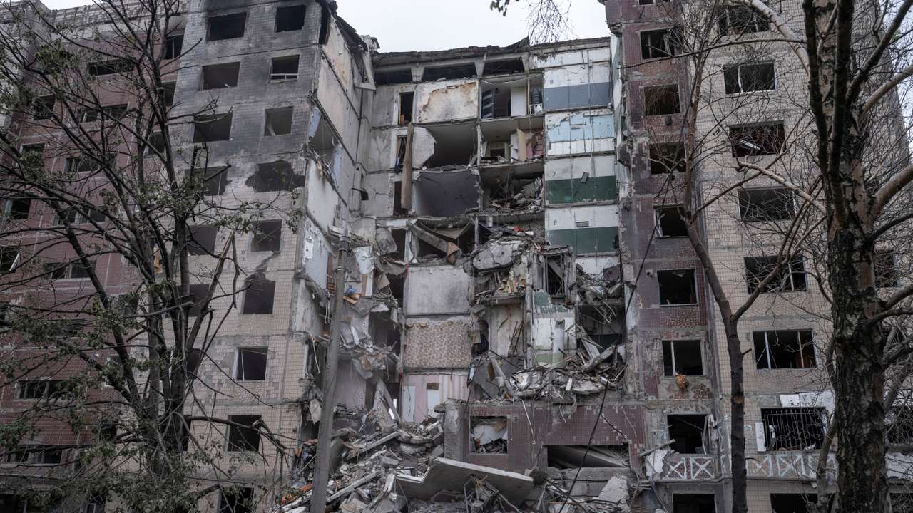 Aftermath of a Russia air strike in Kostiantynivka