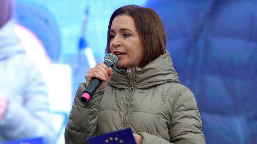 FILE PHOTO: Moldovan President Maia Sandu