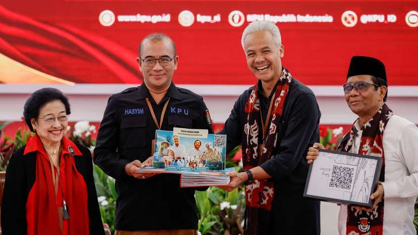 Candidates for the next year's election register to the election commission in Jakarta