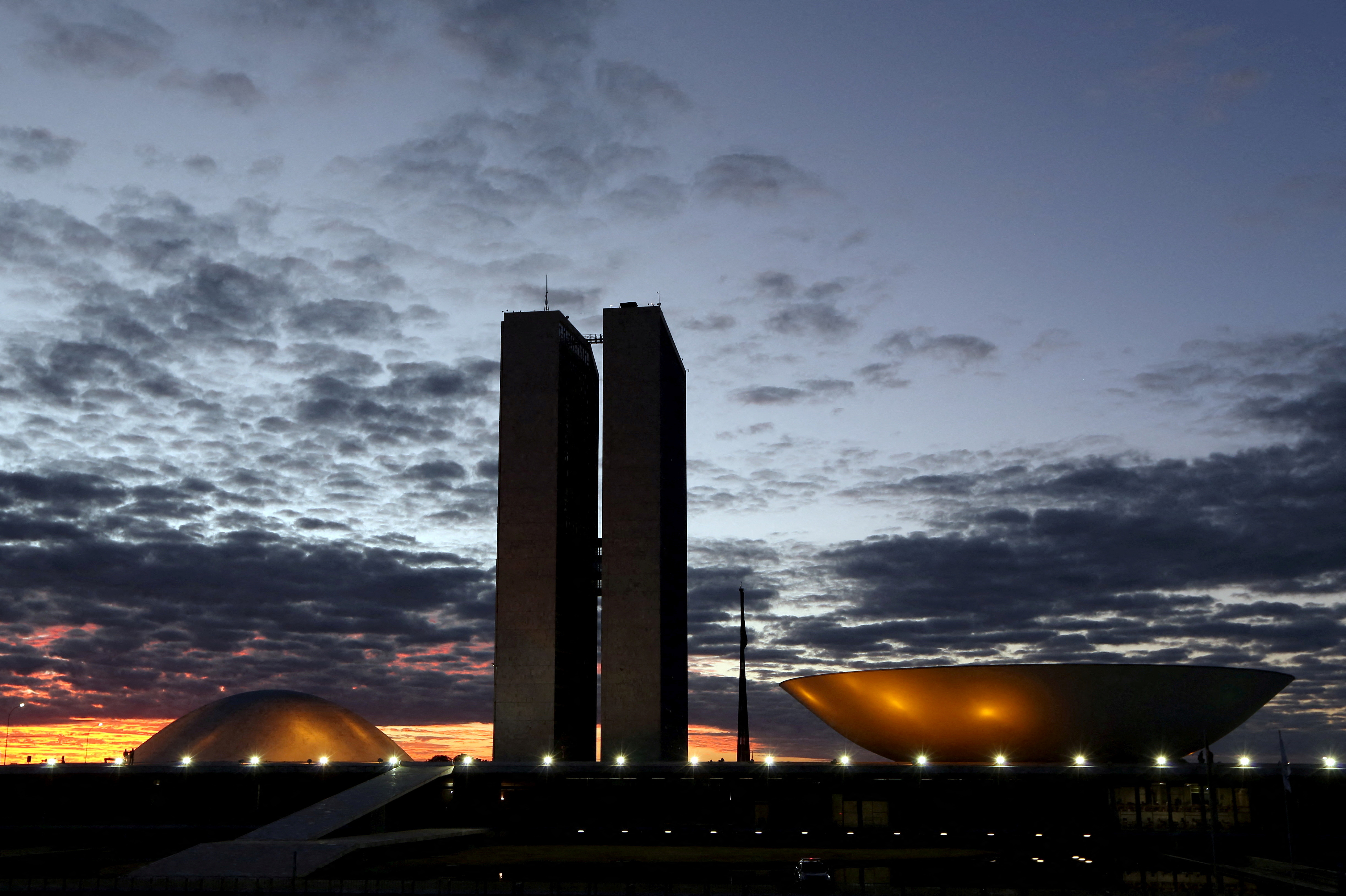FILE PHOTO: A general view of Brazil's National Congress during sunrise in Brasilia