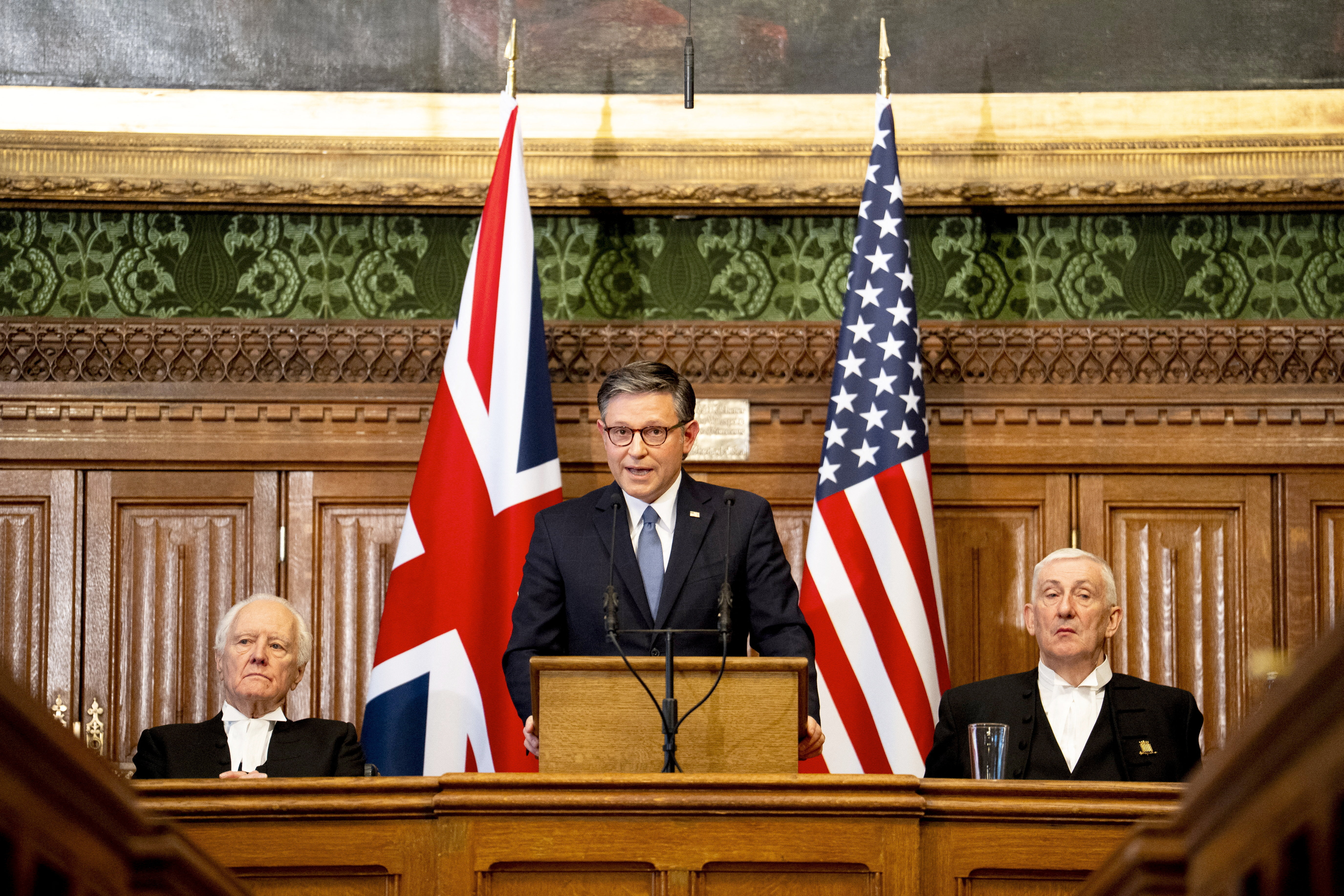 U.S. House Speaker Mike Johnson visits Britain