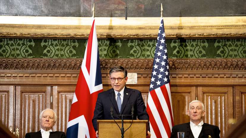 U.S. House Speaker Mike Johnson visits Britain
