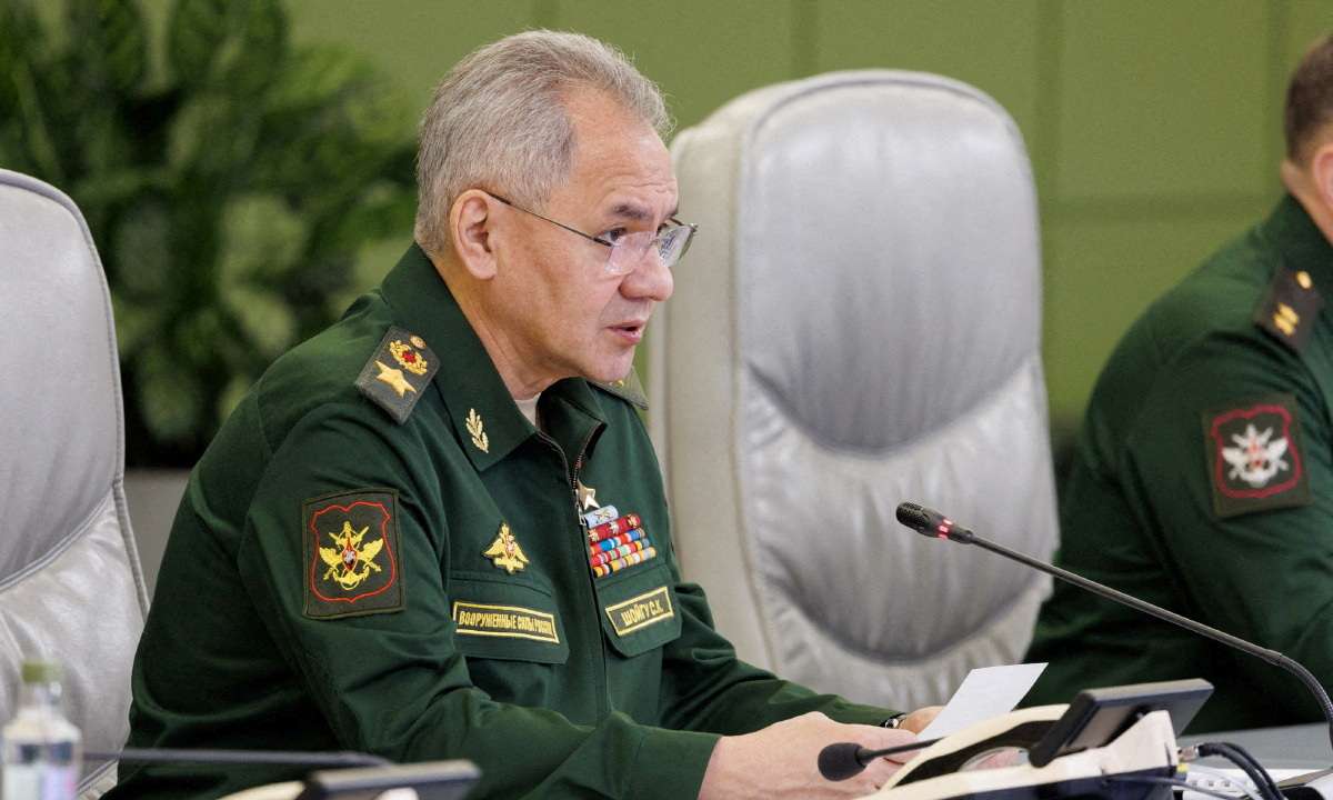 FILE PHOTO: Russian Defence Minister Shoigu chairs a meeting in Moscow