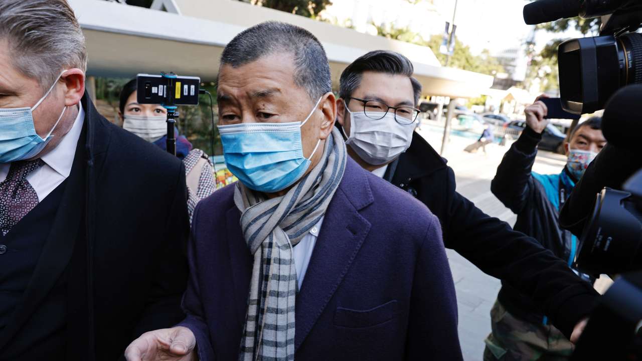 Media mogul Jimmy Lai, founder of Apple Daily, arrives the Court of Final Appeal in Hong Kong