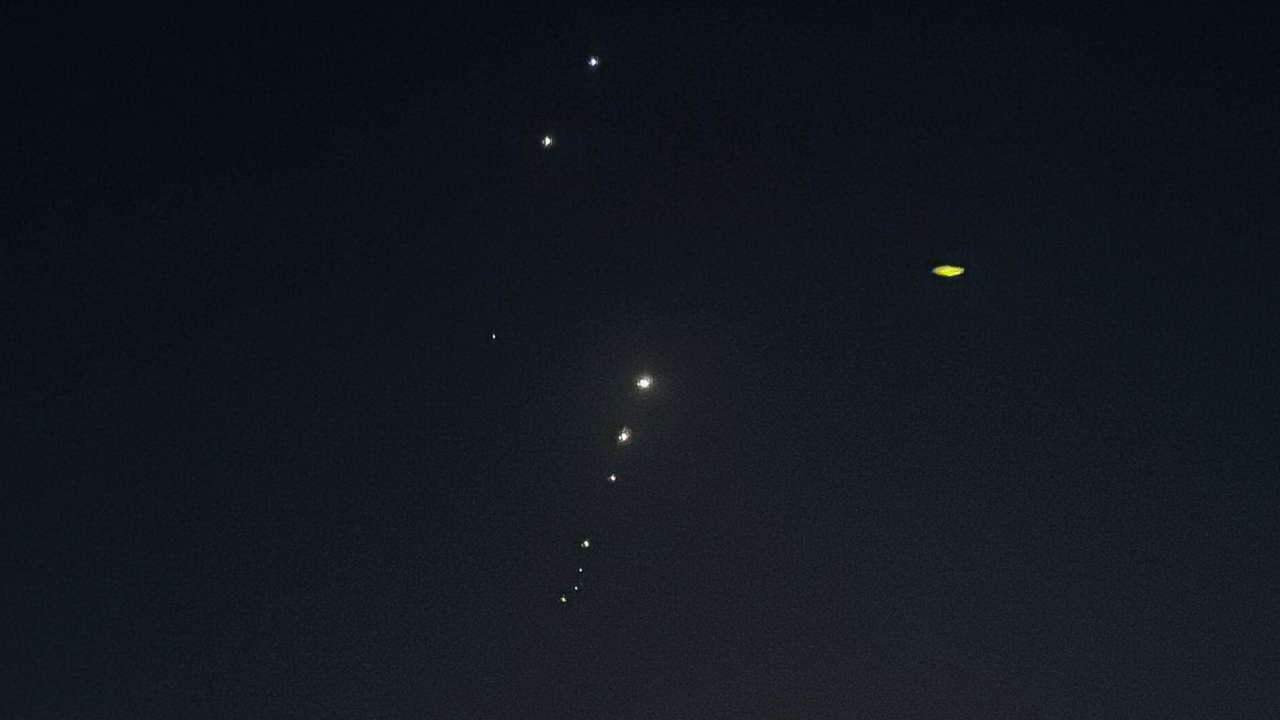 Traces are seen in the sky after Iran's armed forces say they targeted The Al-Udeid base in a missile attack