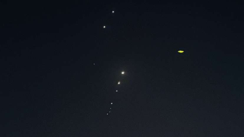 Traces are seen in the sky after Iran's armed forces say they targeted The Al-Udeid base in a missile attack
