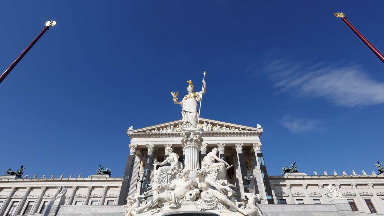 A view of the Parliament building in Vienna