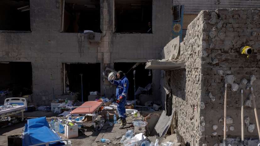 Aftermath of Russian missile strike on Okhmatdyt Children's Hospital in Kyiv
