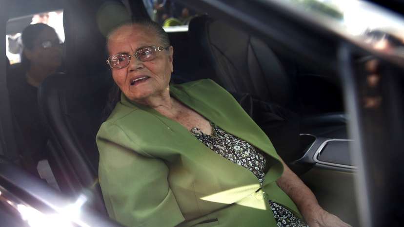 Consuelo Loera, mother of the Mexican drug lord Joaquin 'El Chapo' Guzman, leaves from the U.S. embassy after requesting a humanitarian visa so she can visit her imprisoned son, in Mexico City