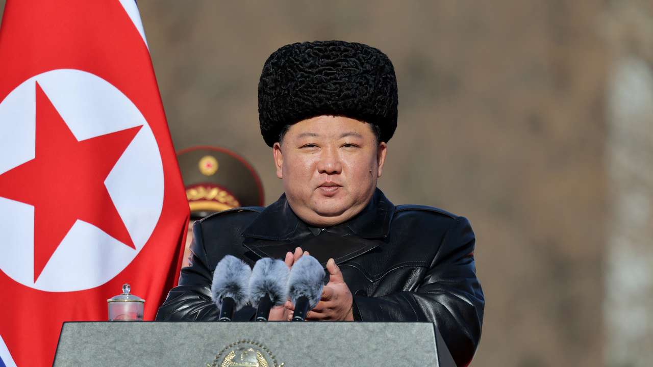 North Korean leader Kim Jong Un visits the Ministry of Defence for the 78th anniversary of the founding of the armed forces, in Pyongyang