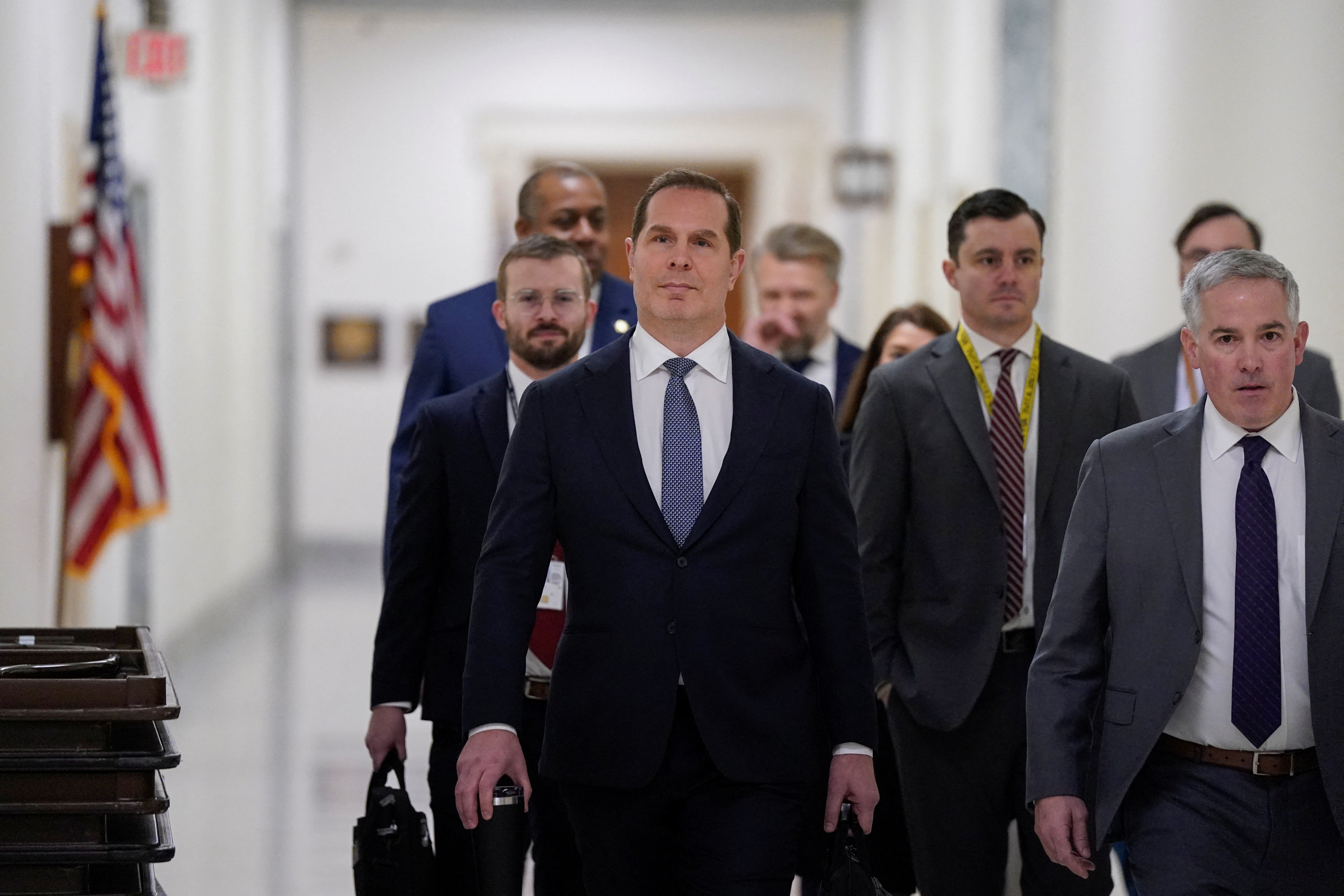 Pete Marocco, deputy administrator-designate at the USAID, meets with members of Congress to discuss foreign assistance on Capitol Hill in Washington
