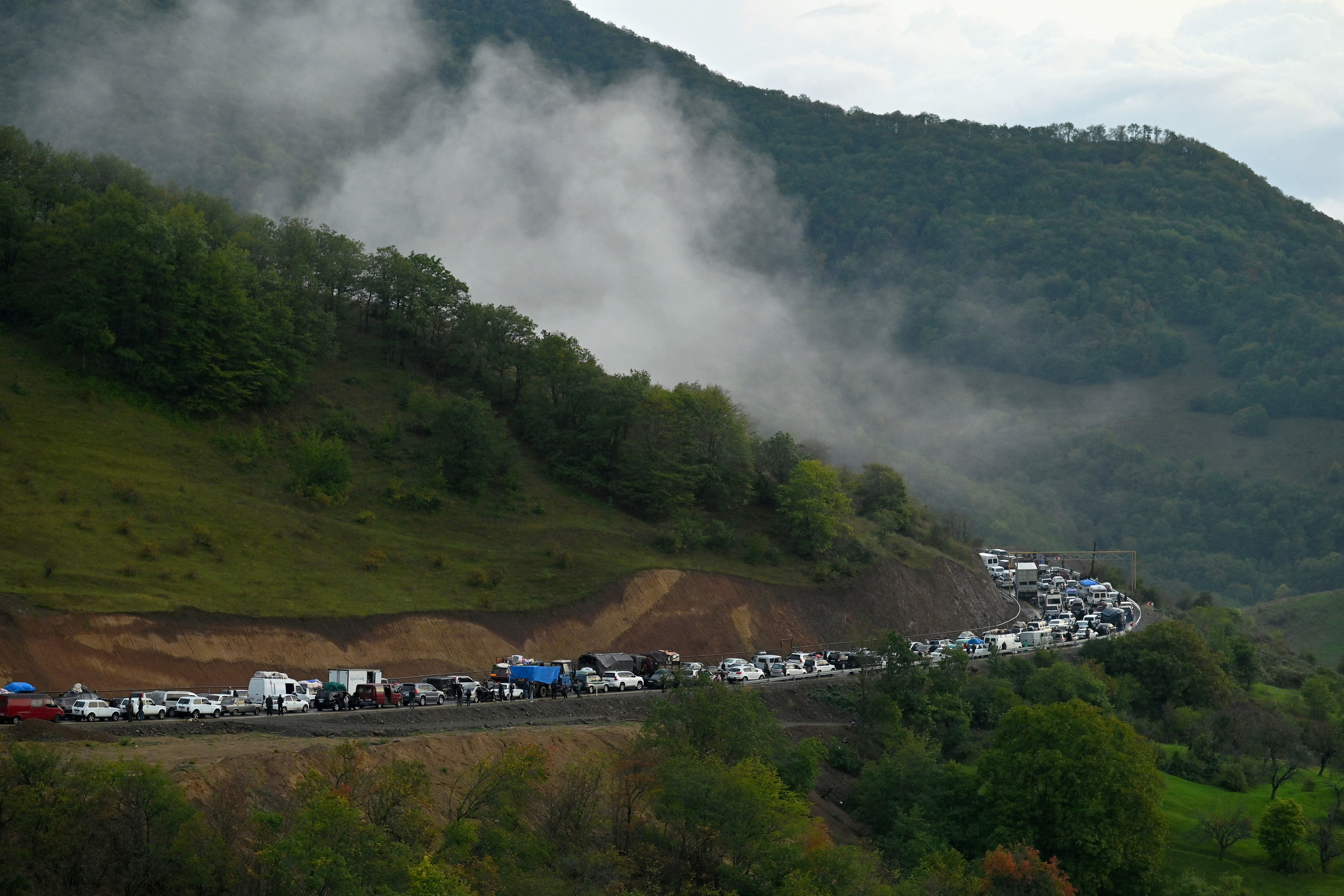 A picture and its story: Fleeing from Nagorno-Karabakh on the mountain road west