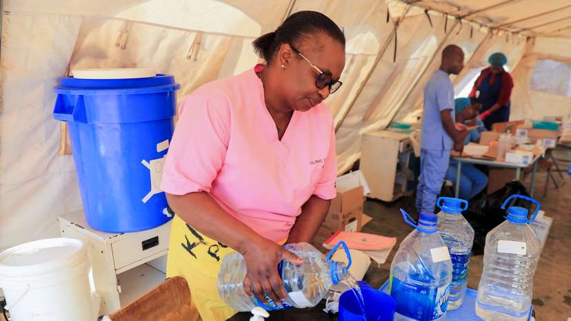 Cholera patients are treated at a local council clinic in Harare