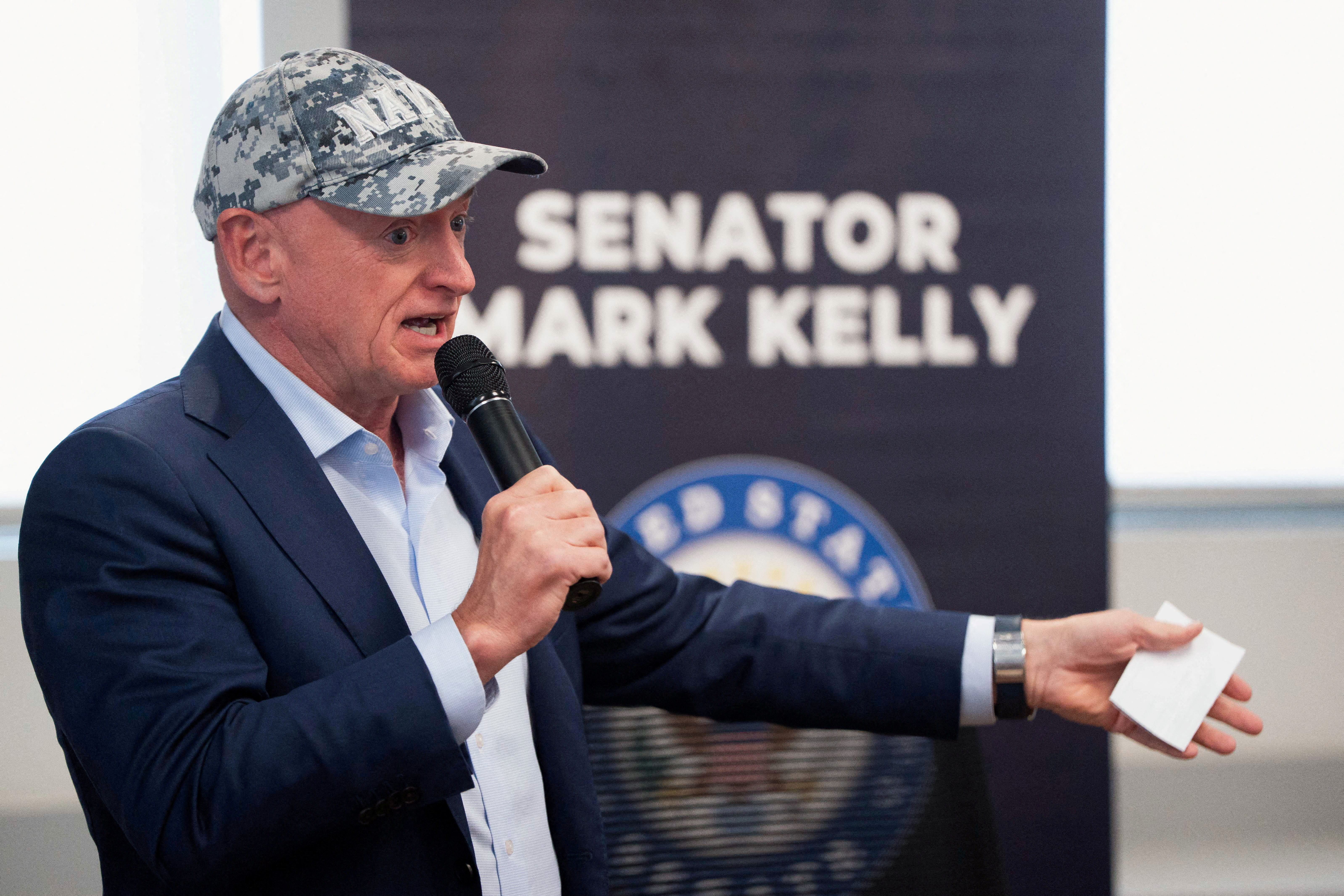 FILE PHOTO: Senator Mark Kelly hosts a town hall in Sierra Vista, Arizona