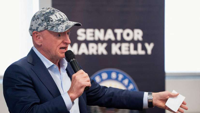 FILE PHOTO: Senator Mark Kelly hosts a town hall in Sierra Vista, Arizona